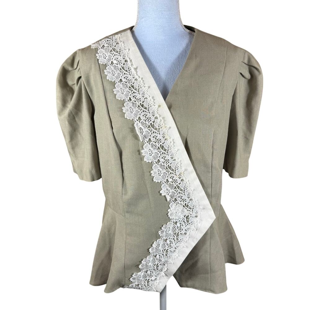 Vintage S.L. Fashions Sage Green Peplum Blazer – Size 18